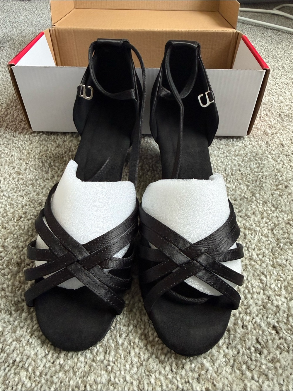Black Suede Sole Dance Heel with Heel Protectors